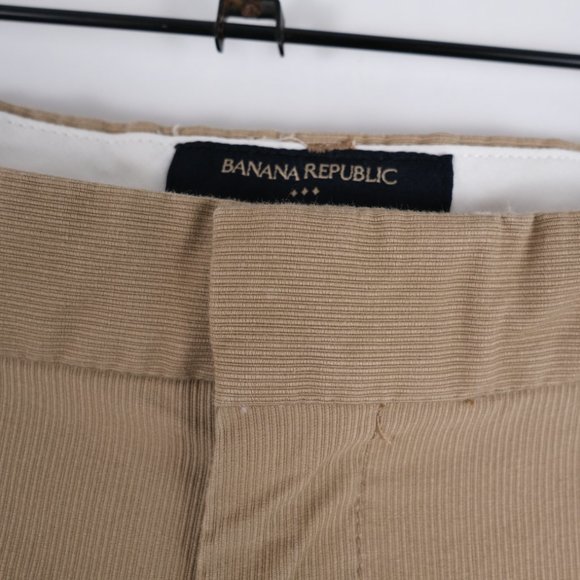 Banana Republic Mens Dress Pants Gavin 38 x 32 Flat Front Tan - Picture 4 of 12